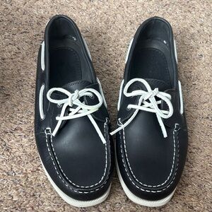 Nautical Black Boat Shoes